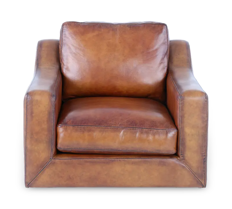 Ramba Brown Leather Swivel Chair
