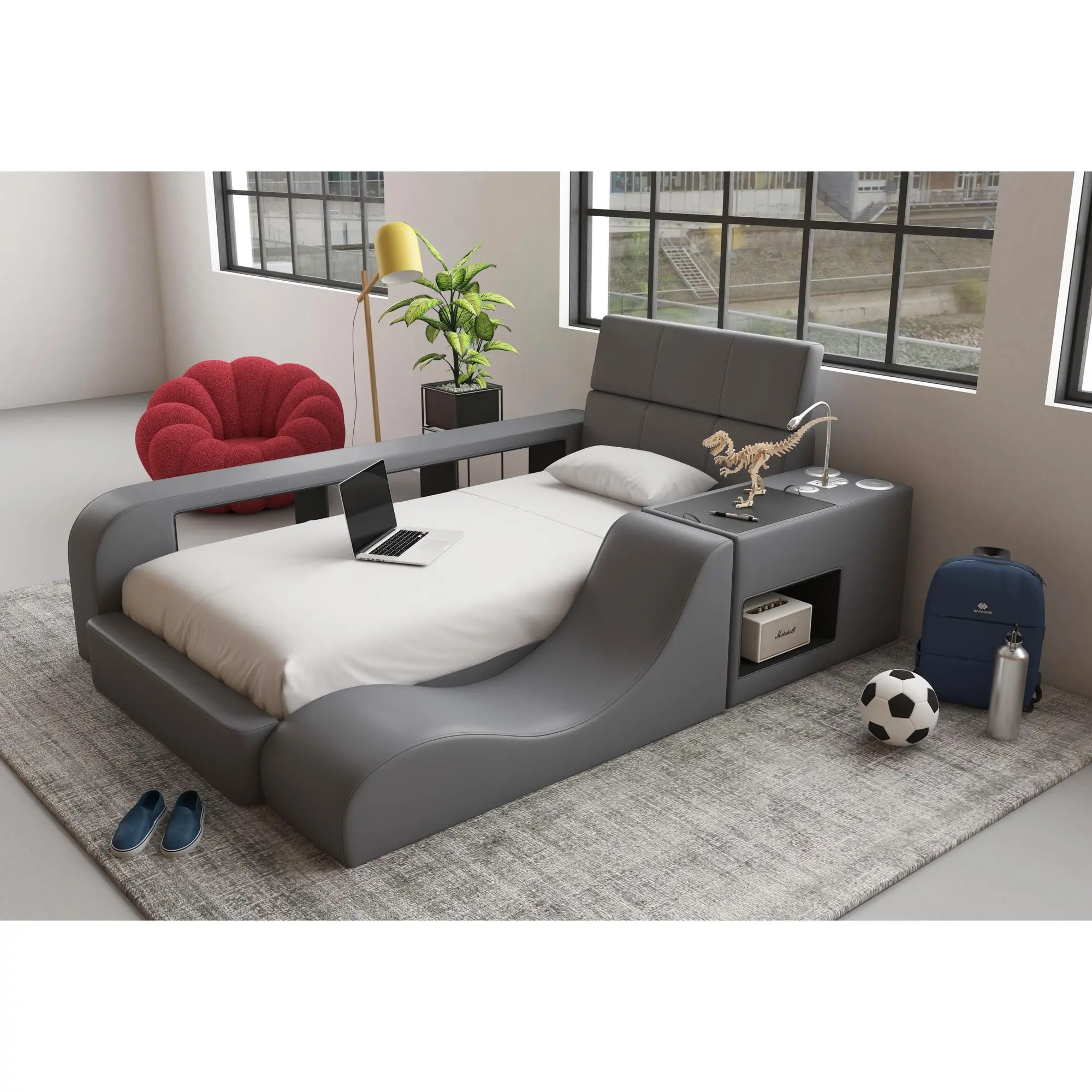 Val Gray Multi Use Twin Bed-2