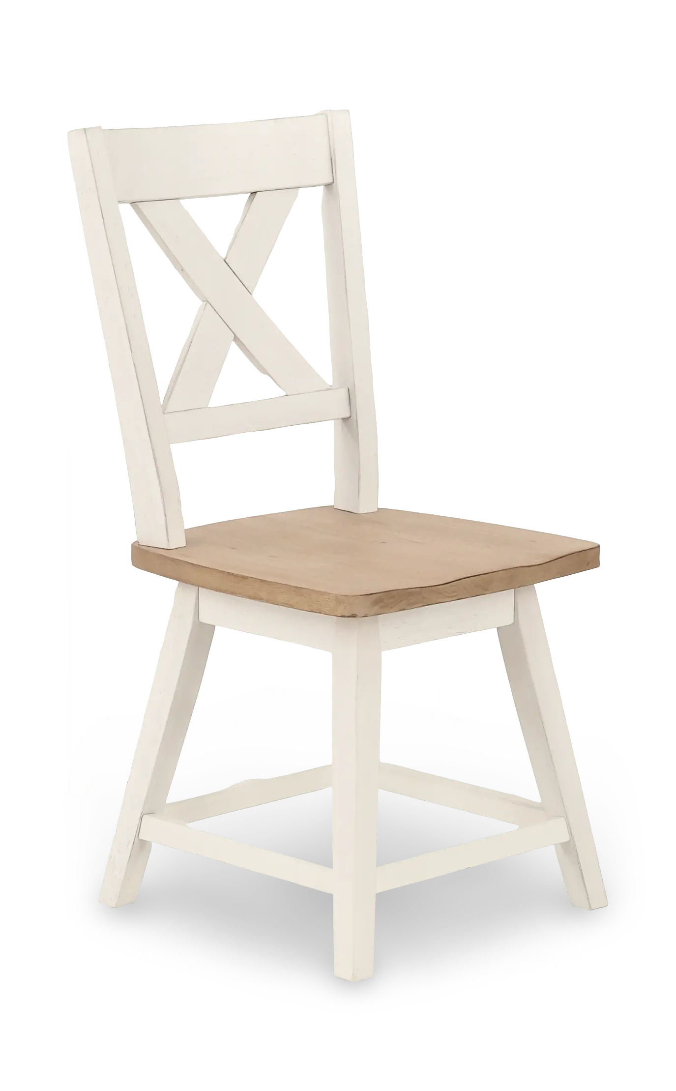 Highland Natural and White Swivel Dining Chair-1