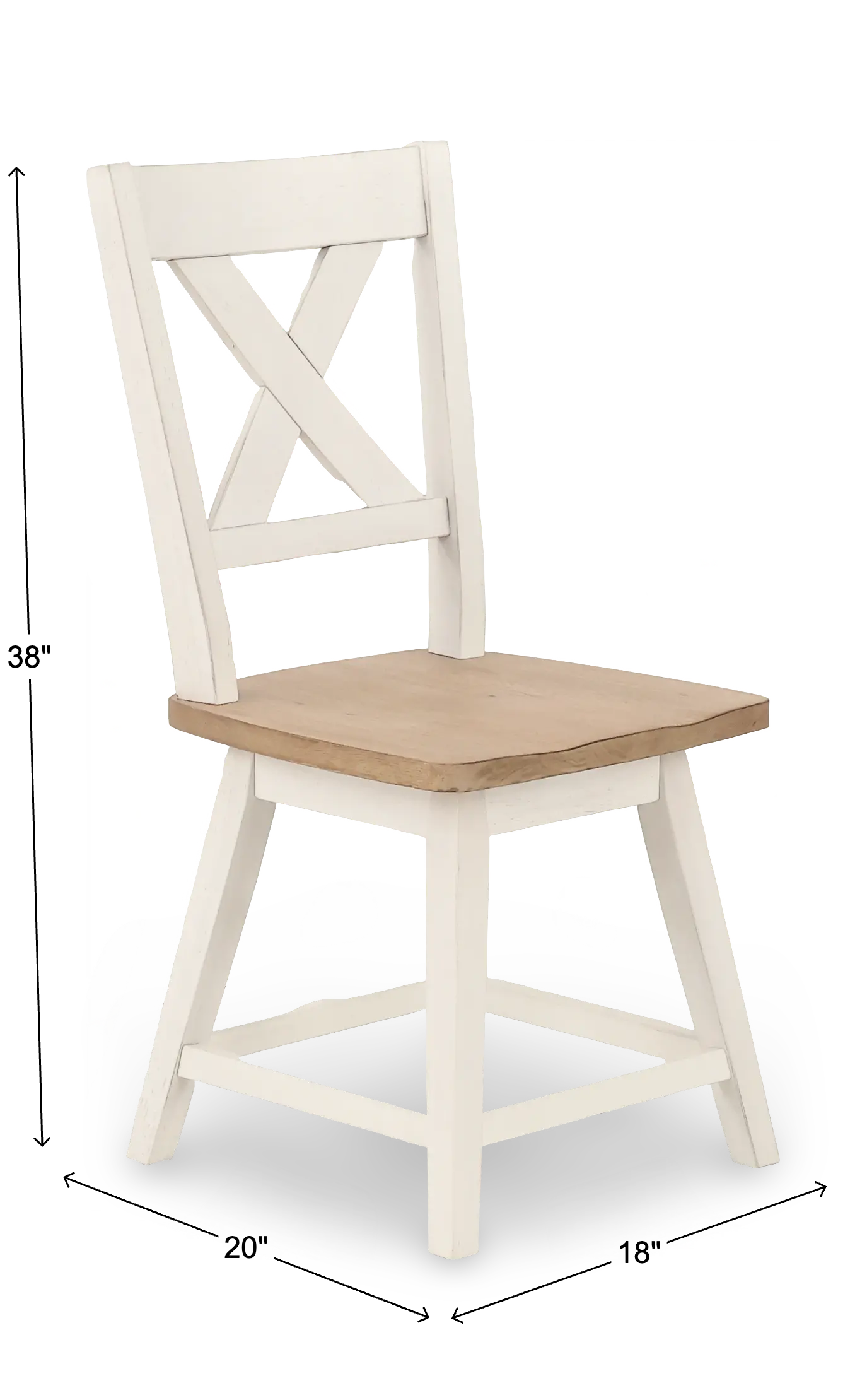 Highland Natural and White Swivel Dining Chair-3