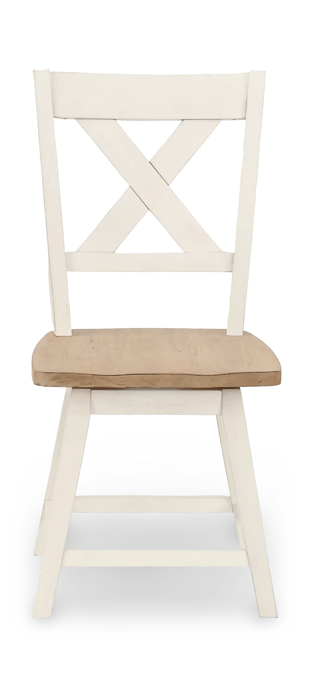 Highland Natural and White Swivel Dining Chair-4