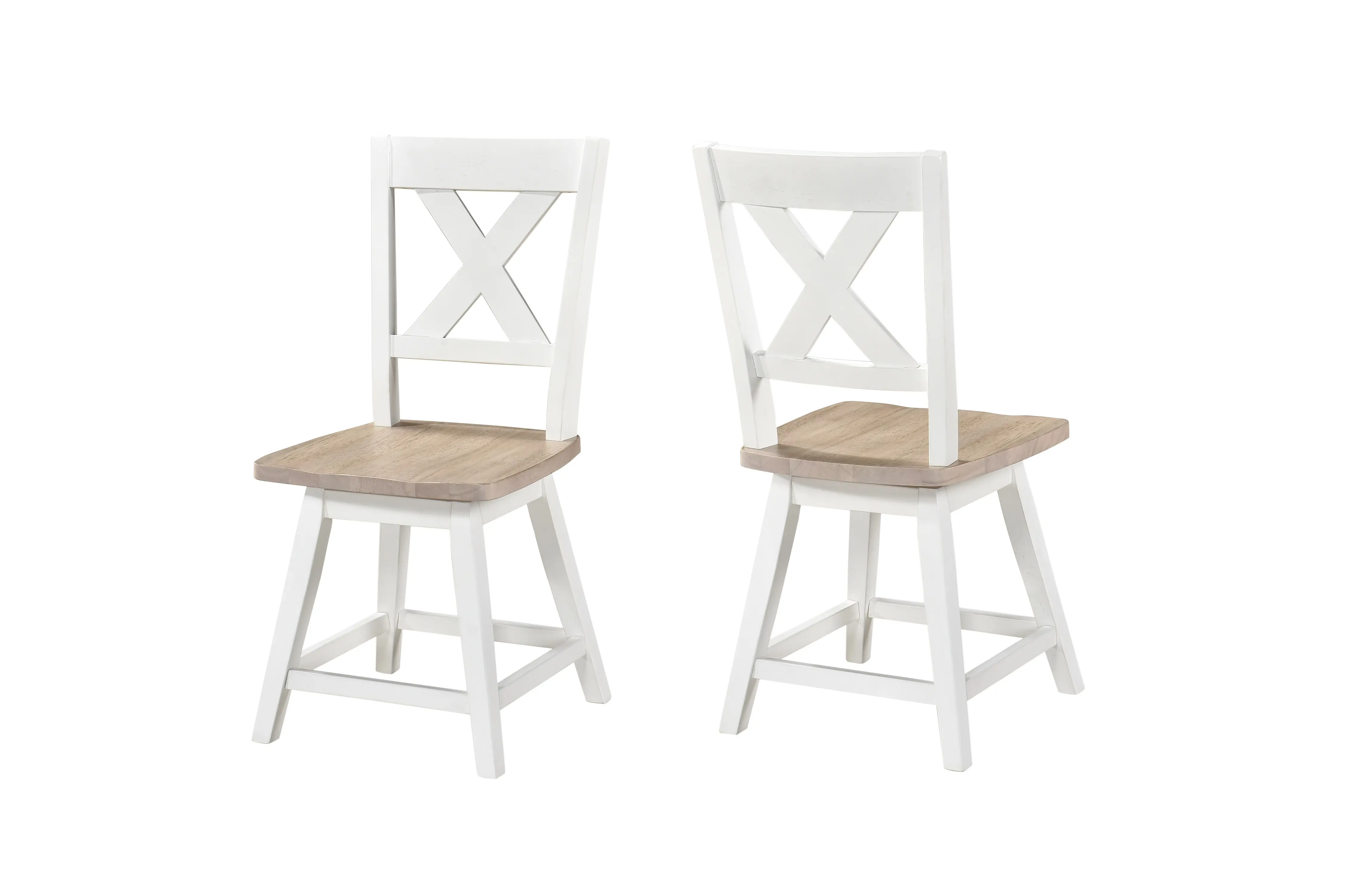 Highland Natural and White Swivel Dining Chair-7