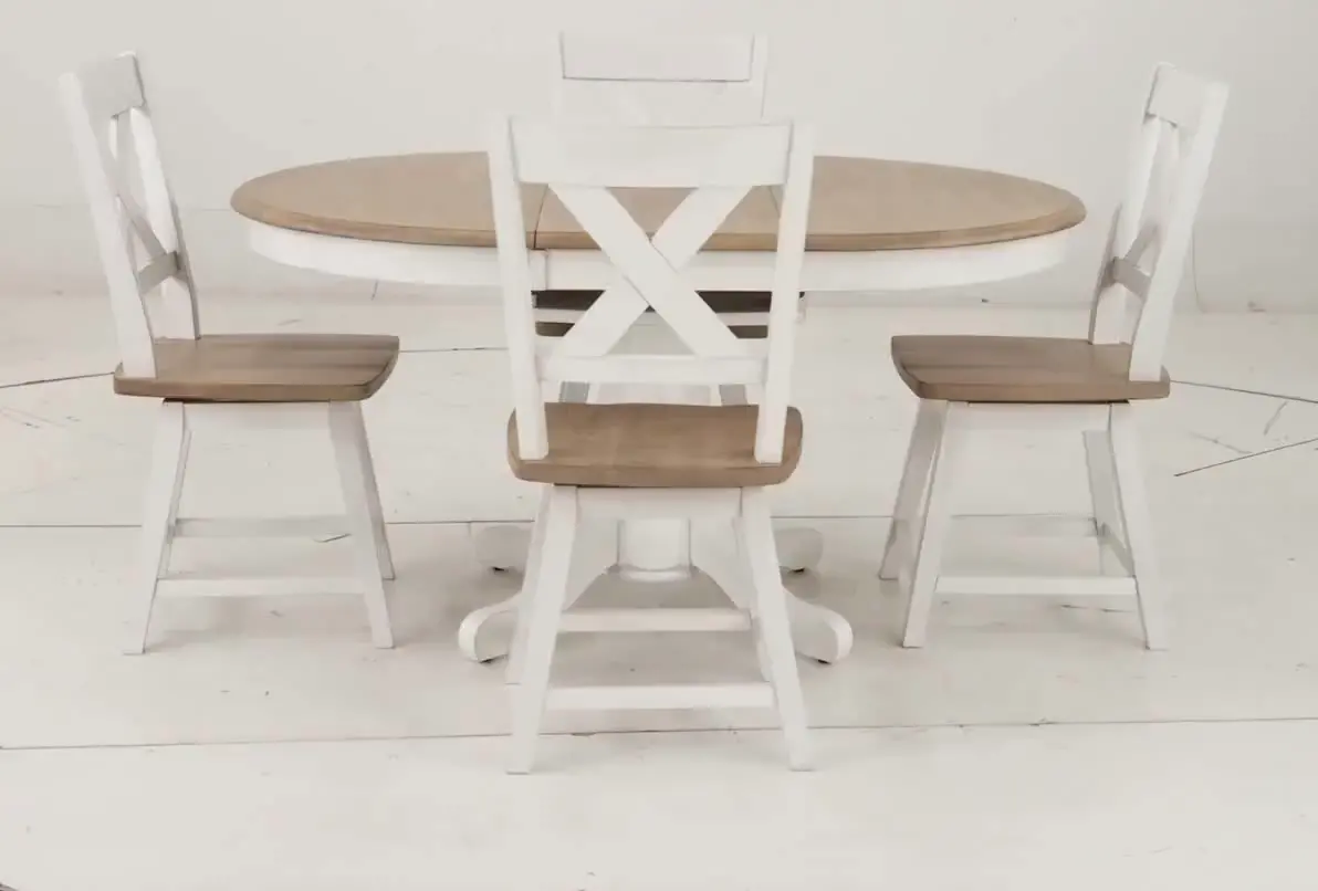 Highland Natural and White 5-Piece Dining Set-10