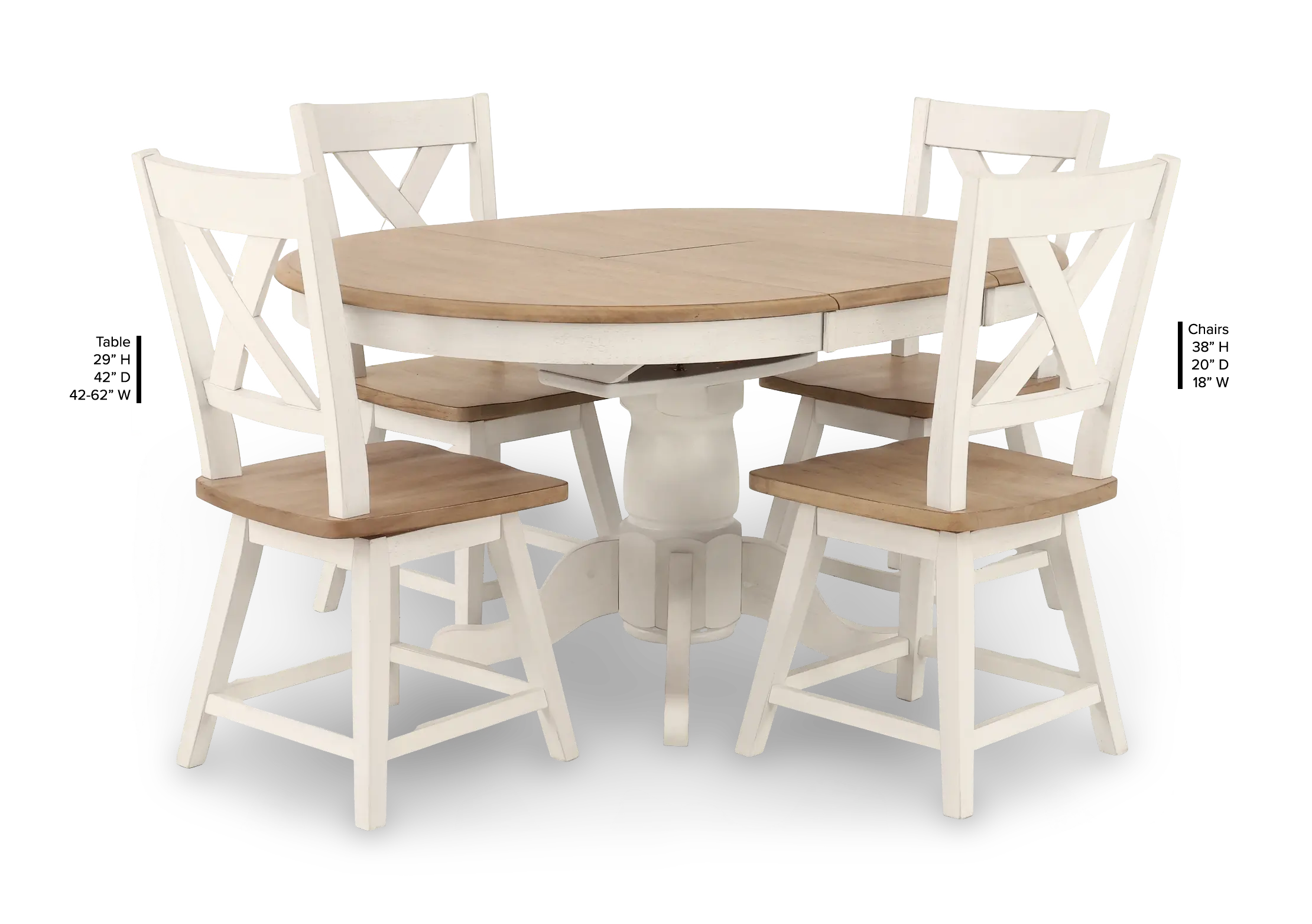 Highland Natural and White 5-Piece Dining Set-3