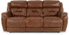 Contender Saddle Brown Leather Power Reclining Sofa