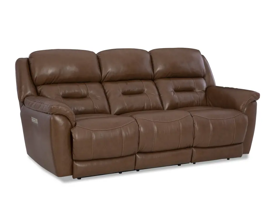 Contender Saddle Brown Leather Power Reclining Sofa-3