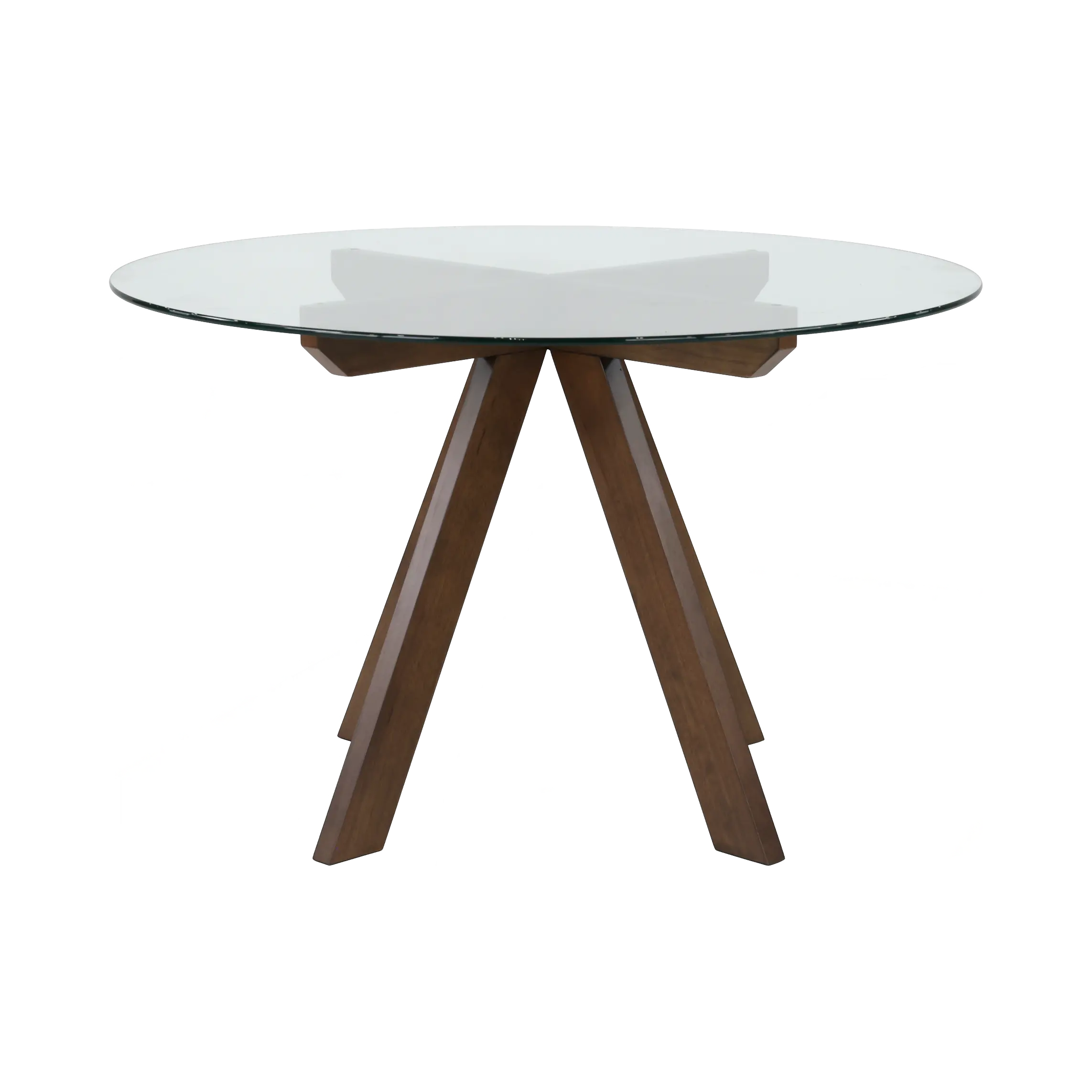 Wade Mocha Brown and Glass Round Dining Table-1