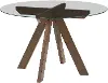 Wade Mocha Brown and Glass Round Dining Table