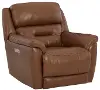 Contender Saddle Brown Leather Power Recliner
