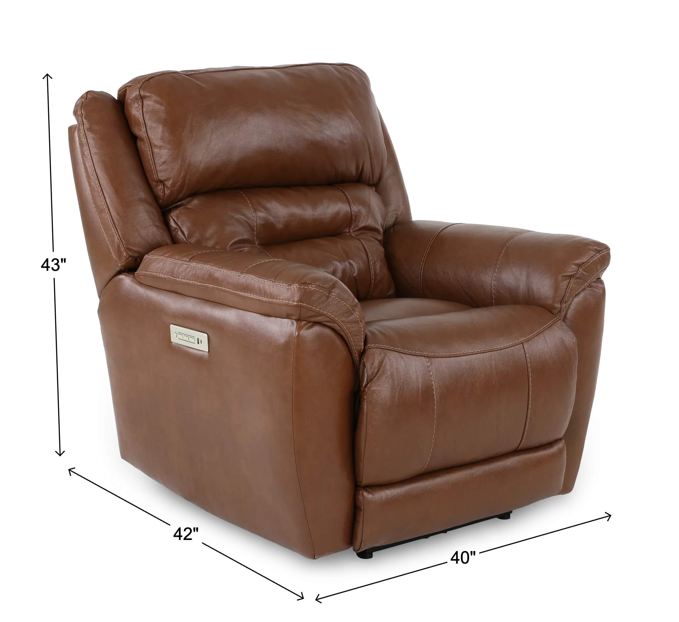 Contender Saddle Brown Leather Power Recliner-3
