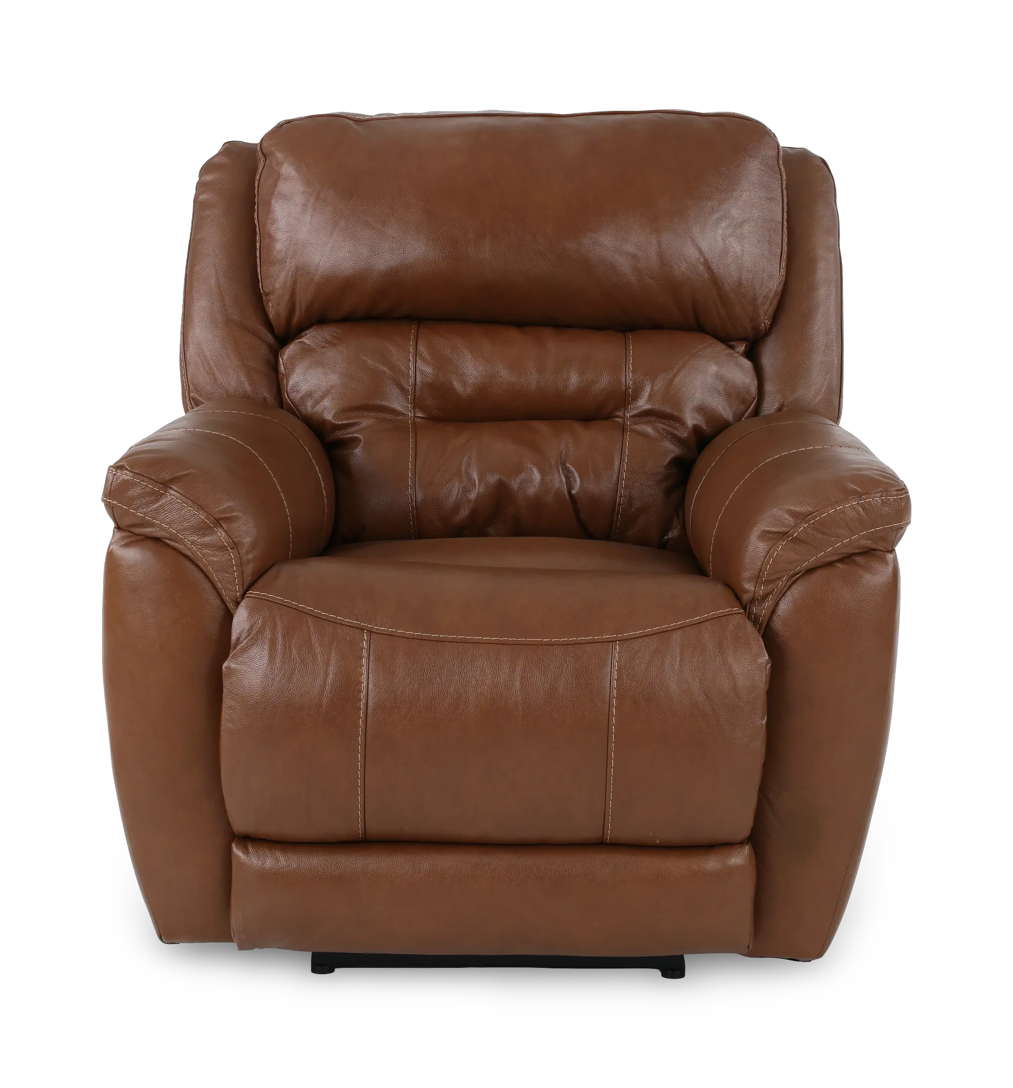 Contender Saddle Brown Leather Power Recliner-4