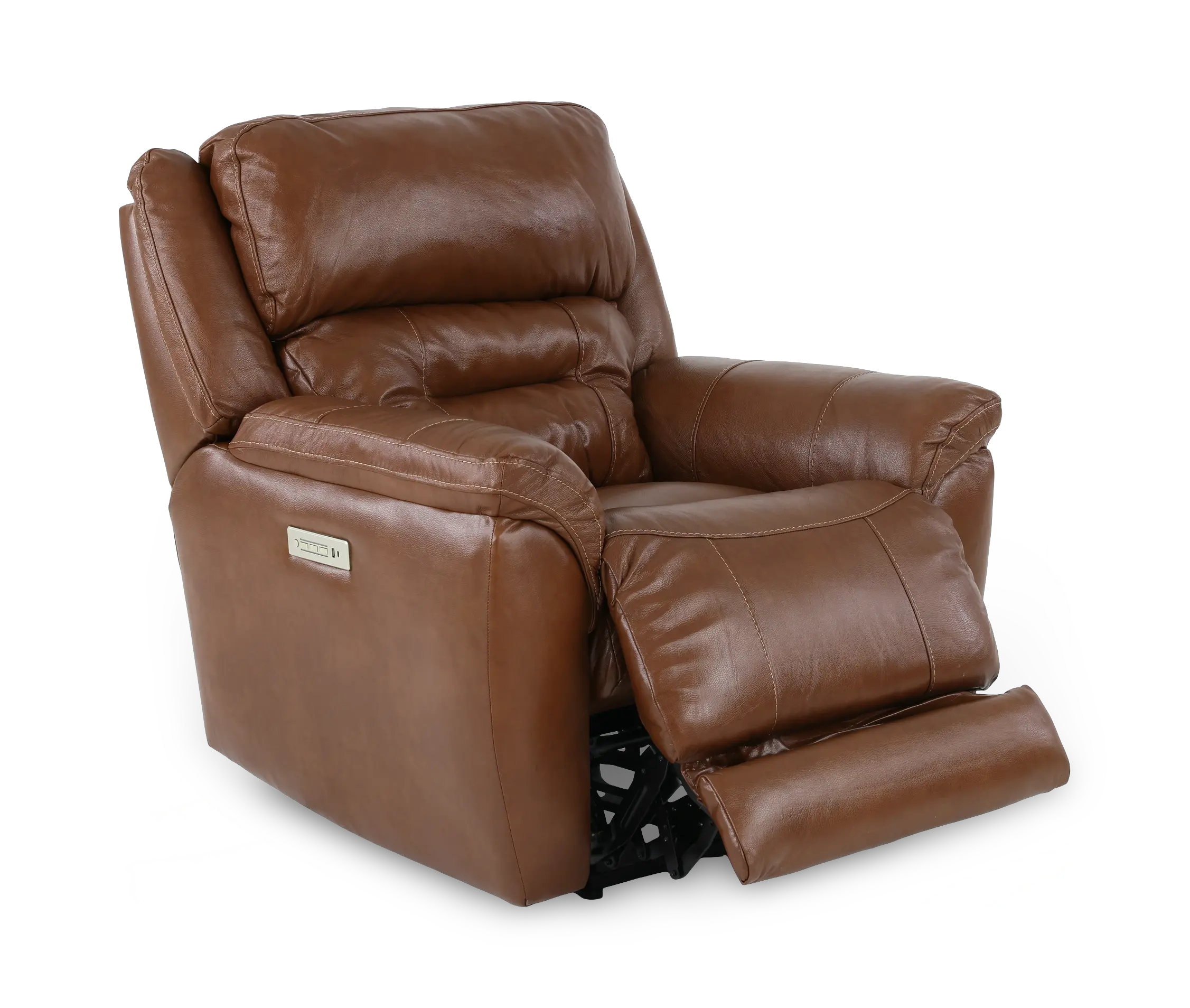Contender Saddle Brown Leather Power Recliner-5