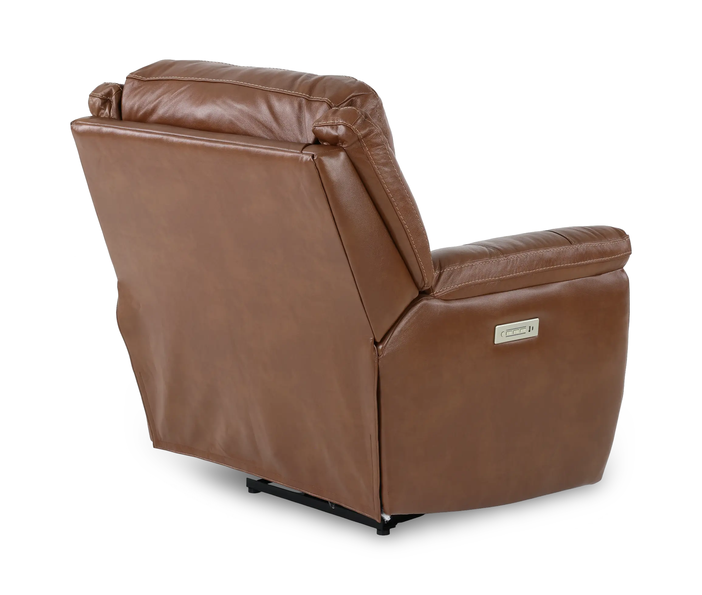 Contender Saddle Brown Leather Power Recliner-7