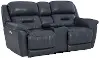 Contender Midnight Blue Leather Power Reclining Loveseat