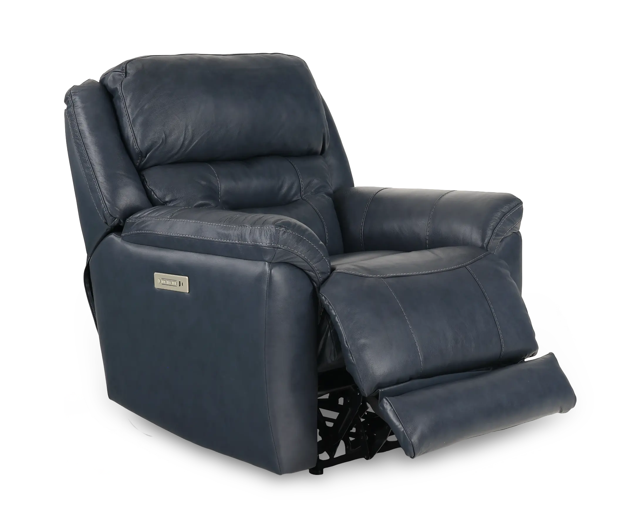 Contender Midnight Blue Leather Power Recliner-5