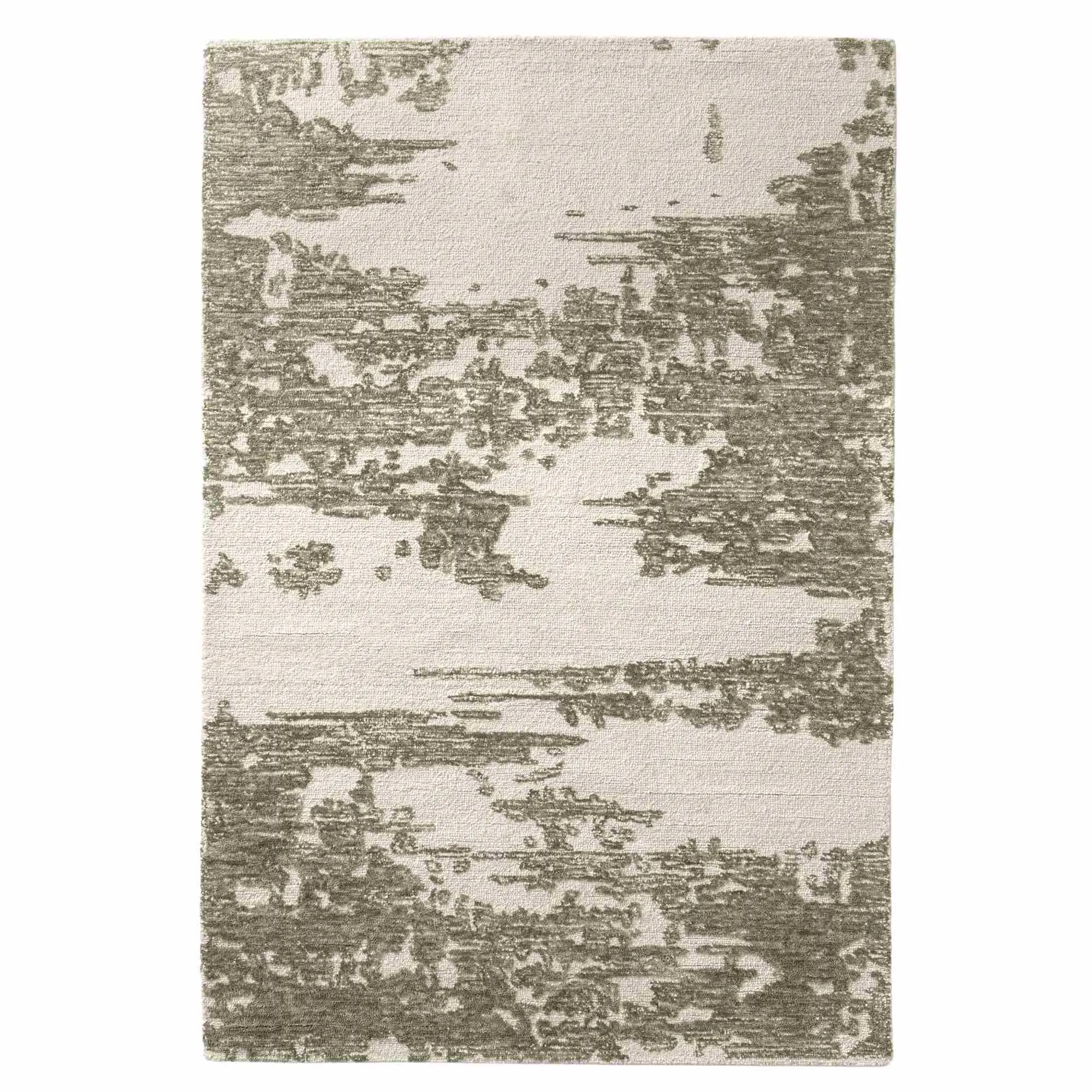 Nuvia 8 x 10 Green Ivory Wool Area Rug-1