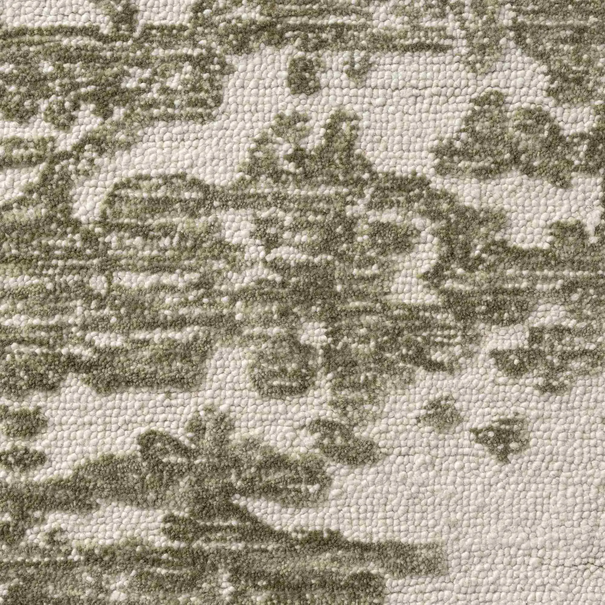 Nuvia 8 x 10 Green Ivory Wool Area Rug-7