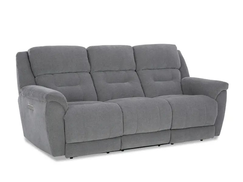Knockout Granite Gray Power Reclining Sofa-3