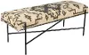 Blue and Cream Rectangle Metal and Jute Bench