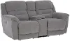 Knockout Granite Gray Power Reclining Loveseat with Console