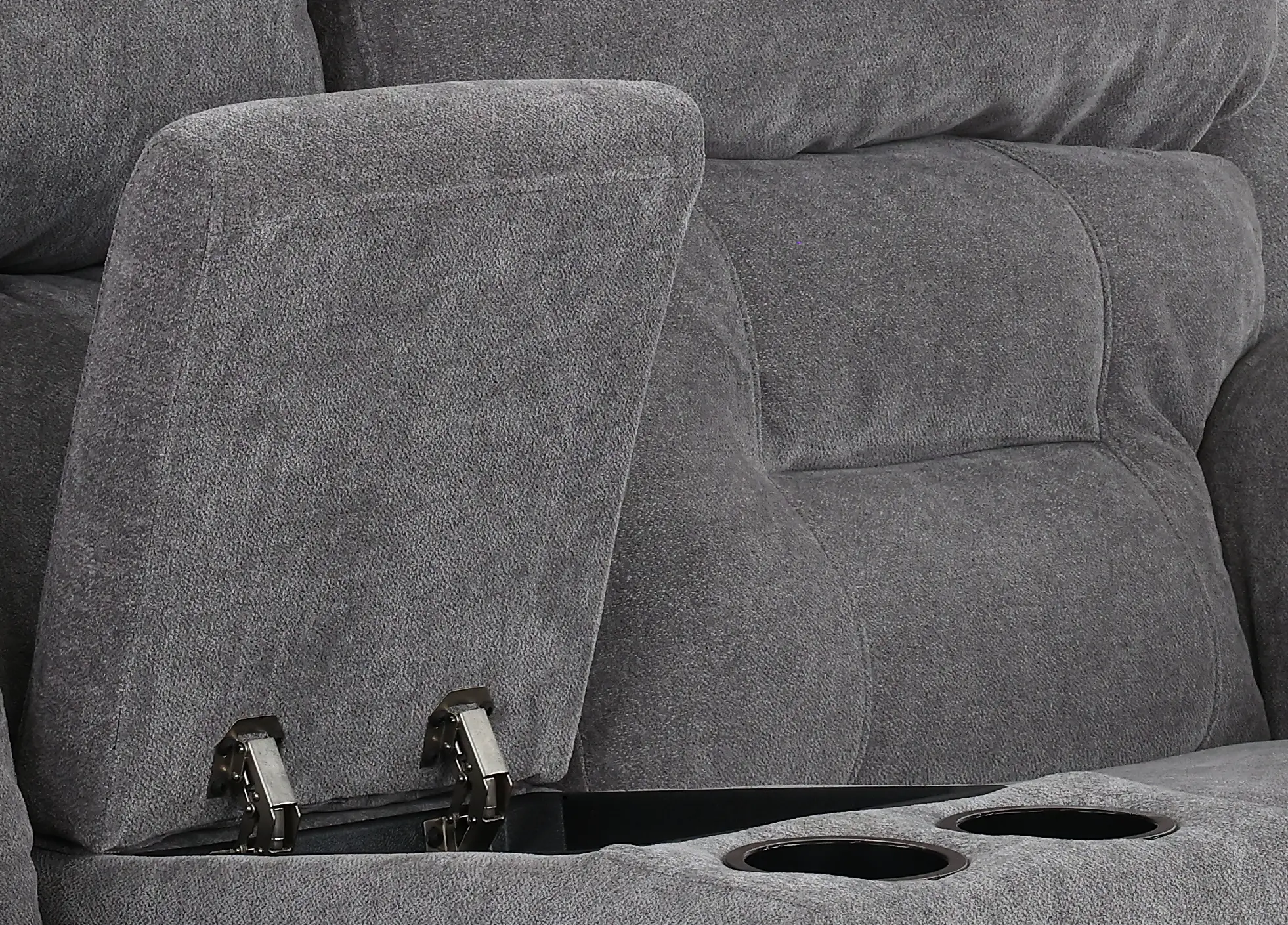 Knockout Granite Gray Power Reclining Loveseat with Console-6