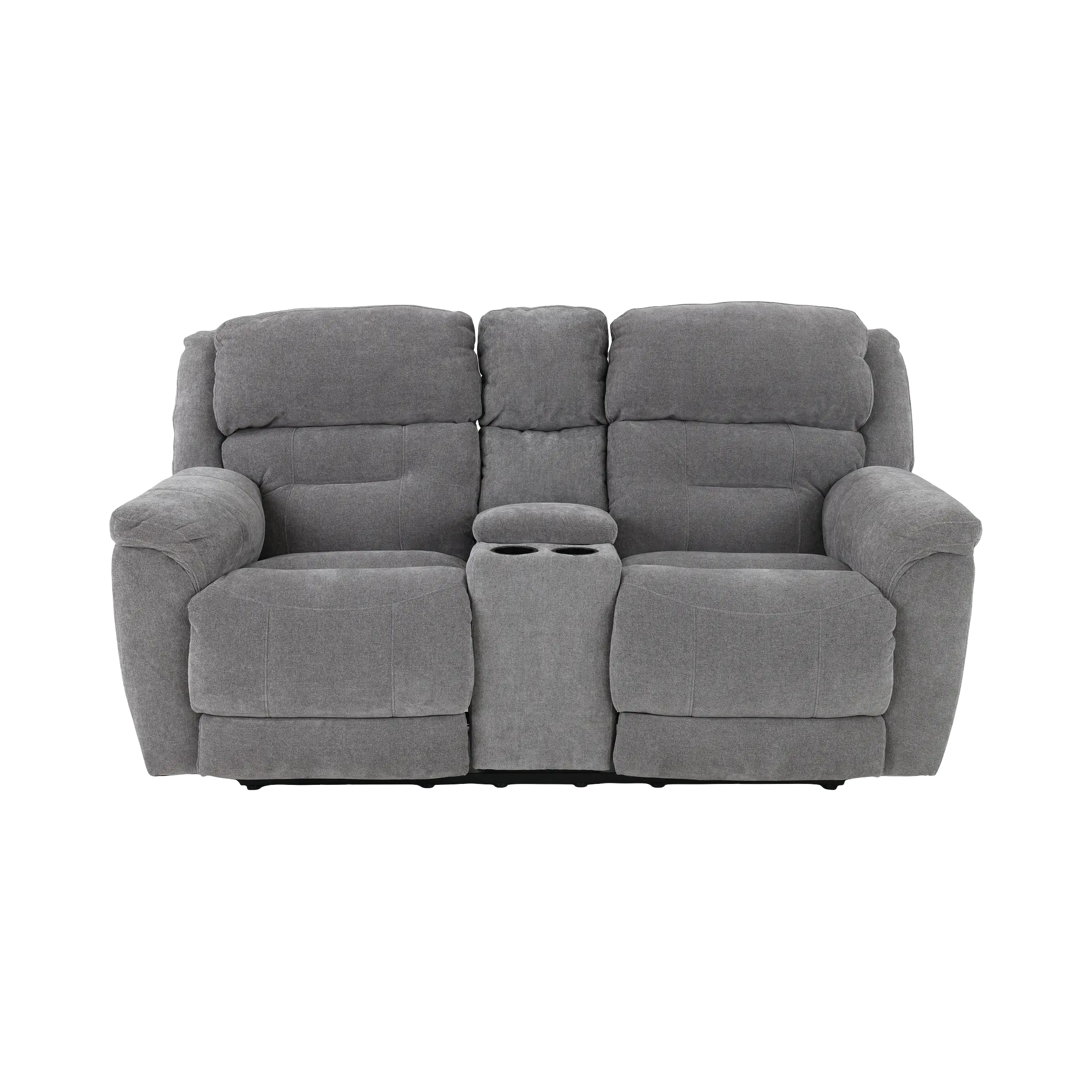 Knockout Granite Gray Power Reclining Loveseat with Console-8