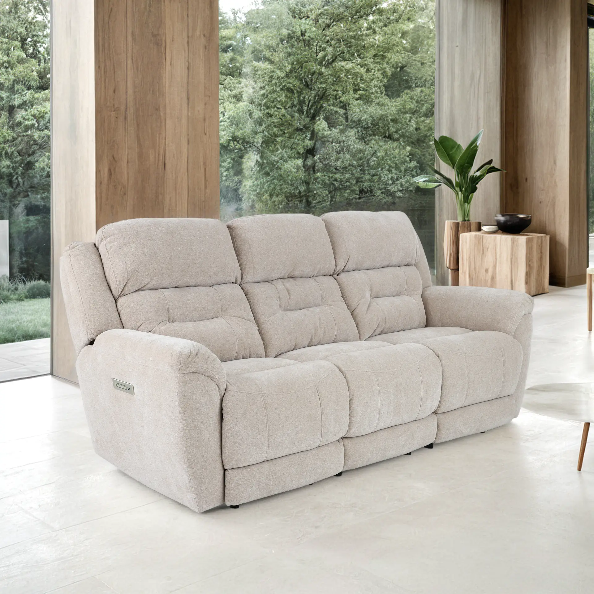 Knockout Stone Beige Power Reclining Sofa-11