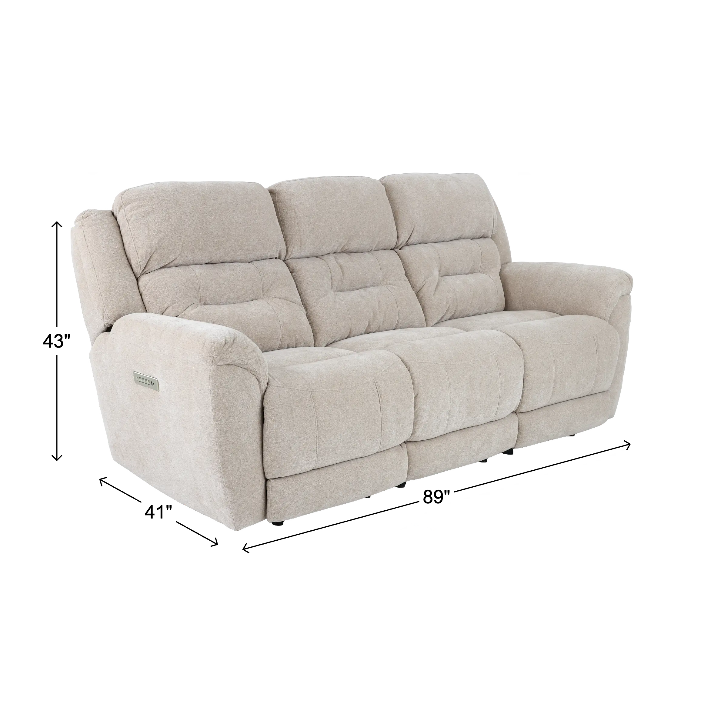 Knockout Stone Beige Power Reclining Sofa-3