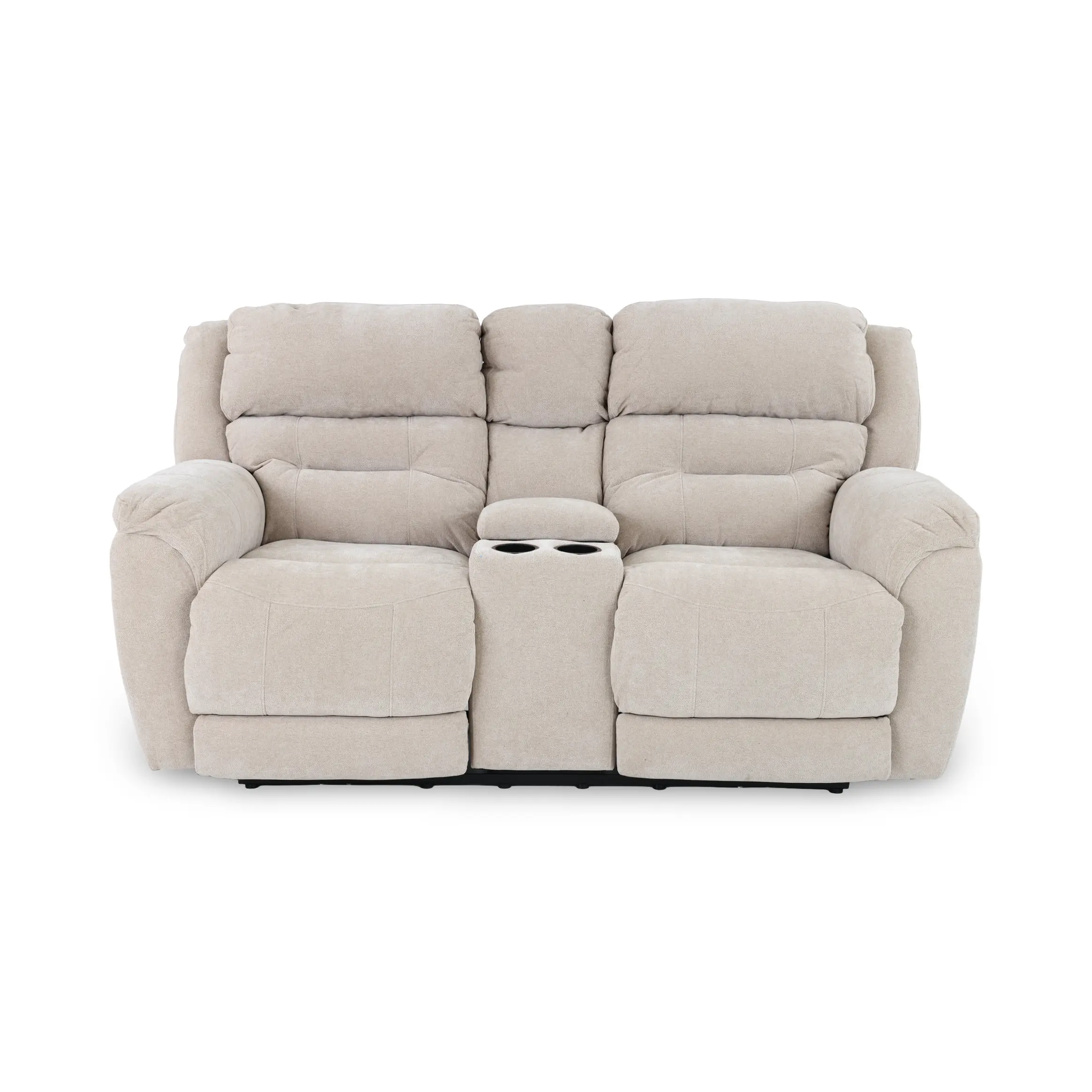 Knockout Stone Beige Power Reclining Loveseat with Console-1