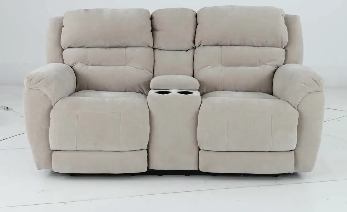 Knockout Stone Beige Power Reclining Loveseat with Console-11