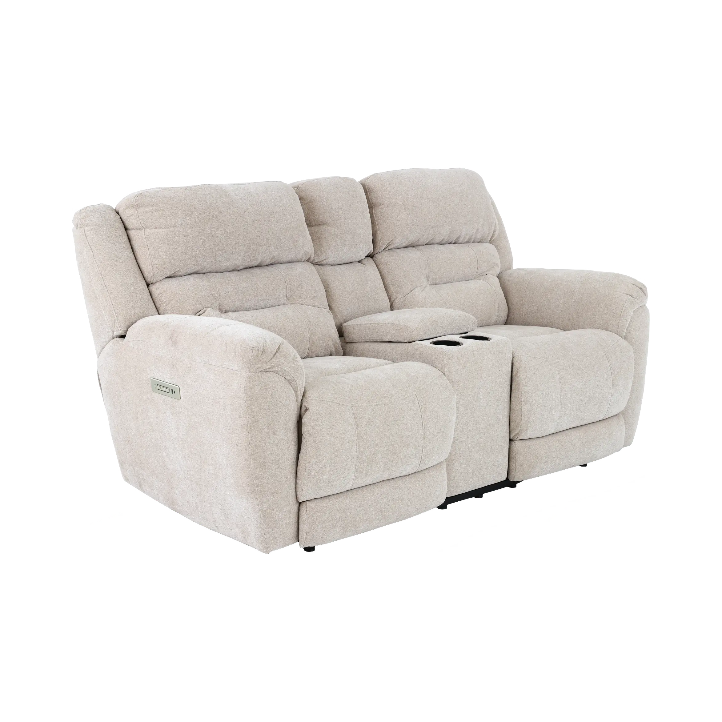Knockout Stone Beige Power Reclining Loveseat with Console-4