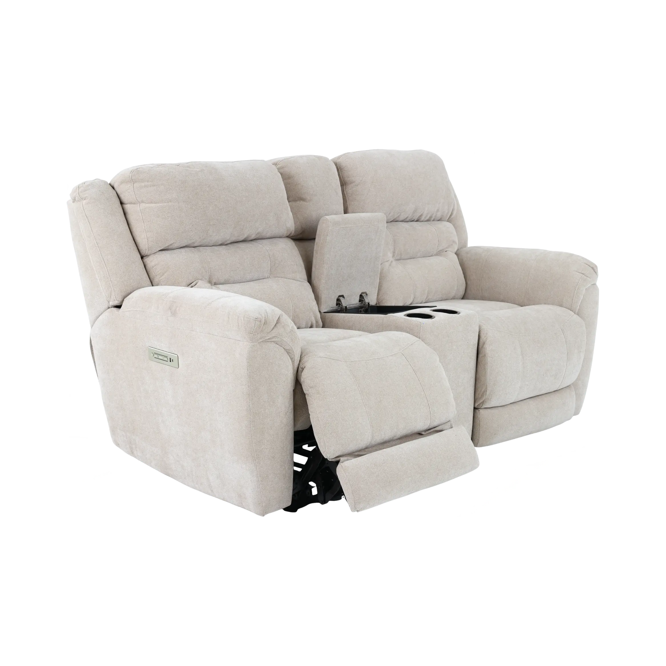 Knockout Stone Beige Power Reclining Loveseat with Console-5