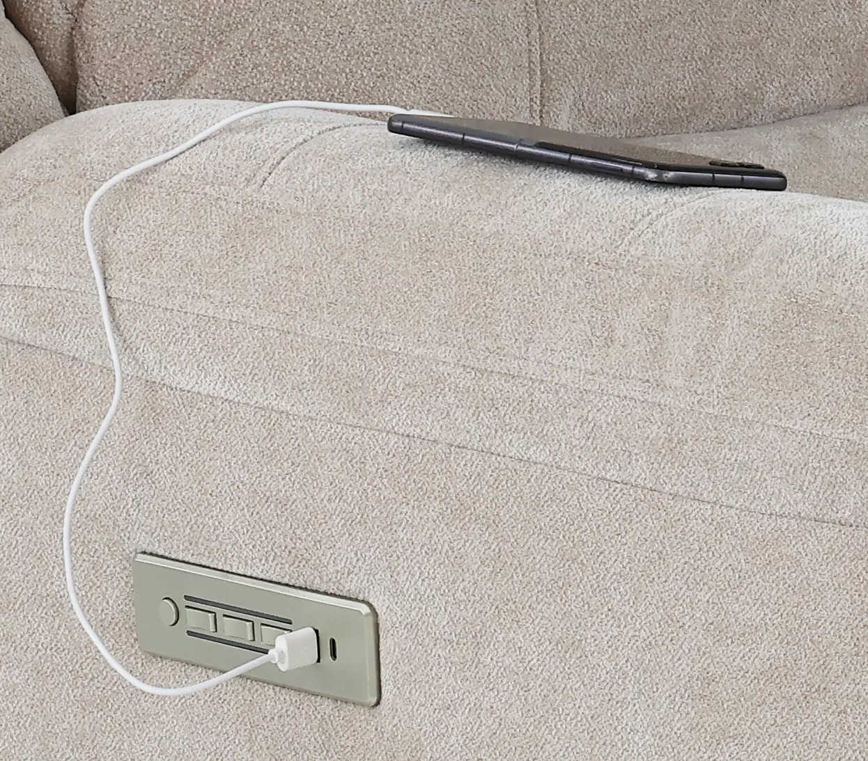 Knockout Stone Beige Power Reclining Loveseat with Console-8