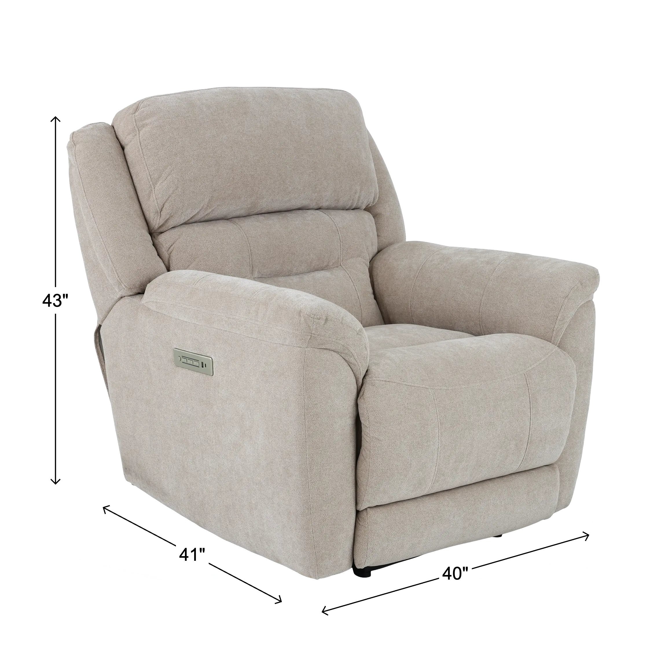 Knockout Stone Beige Power Recliner-3