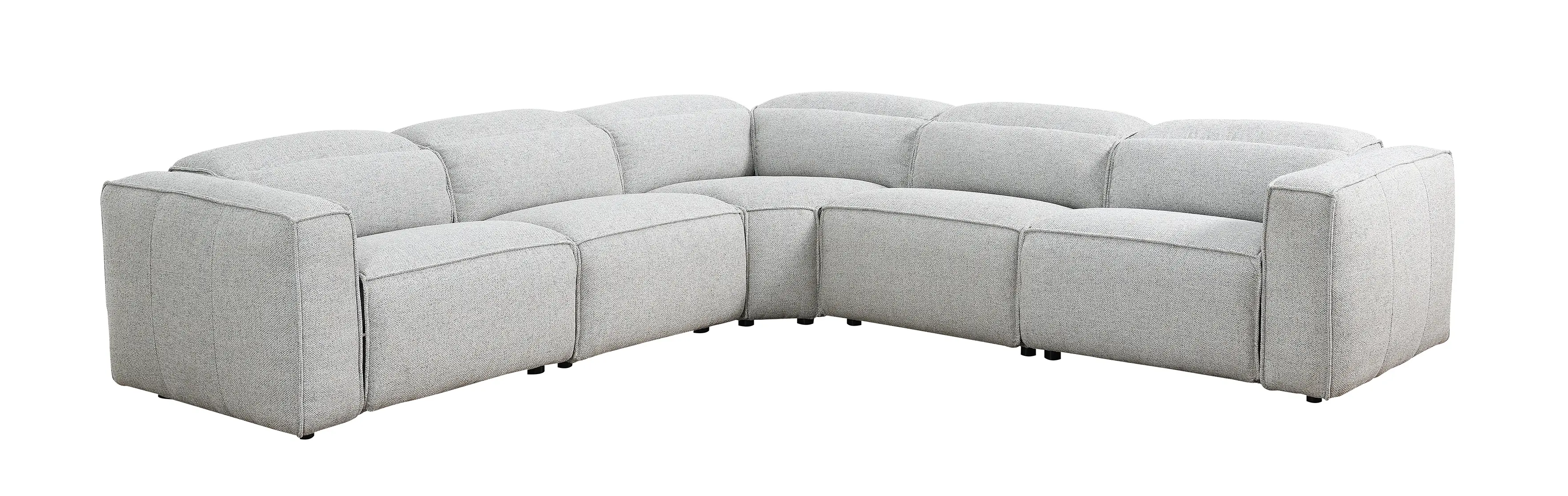 Cloud Gray 5 Piece Power Reclining Sectional with 2 Power Reclining Seats-1