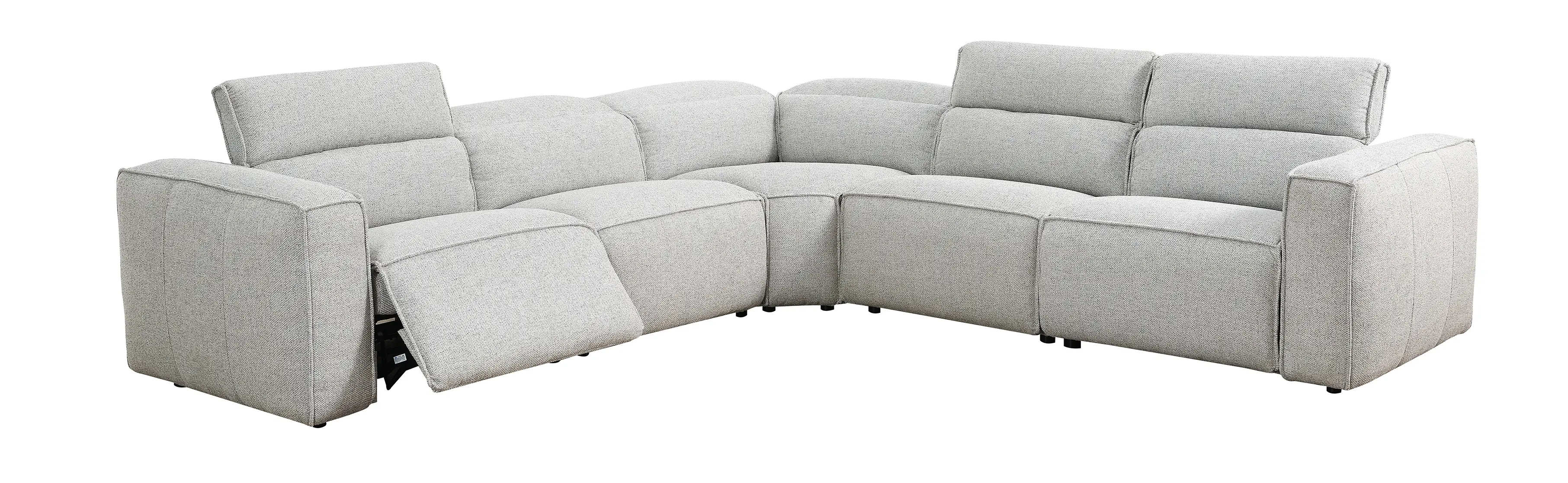 Cloud Gray 5 Piece Power Reclining Sectional with 2 Power Reclining Seats-3