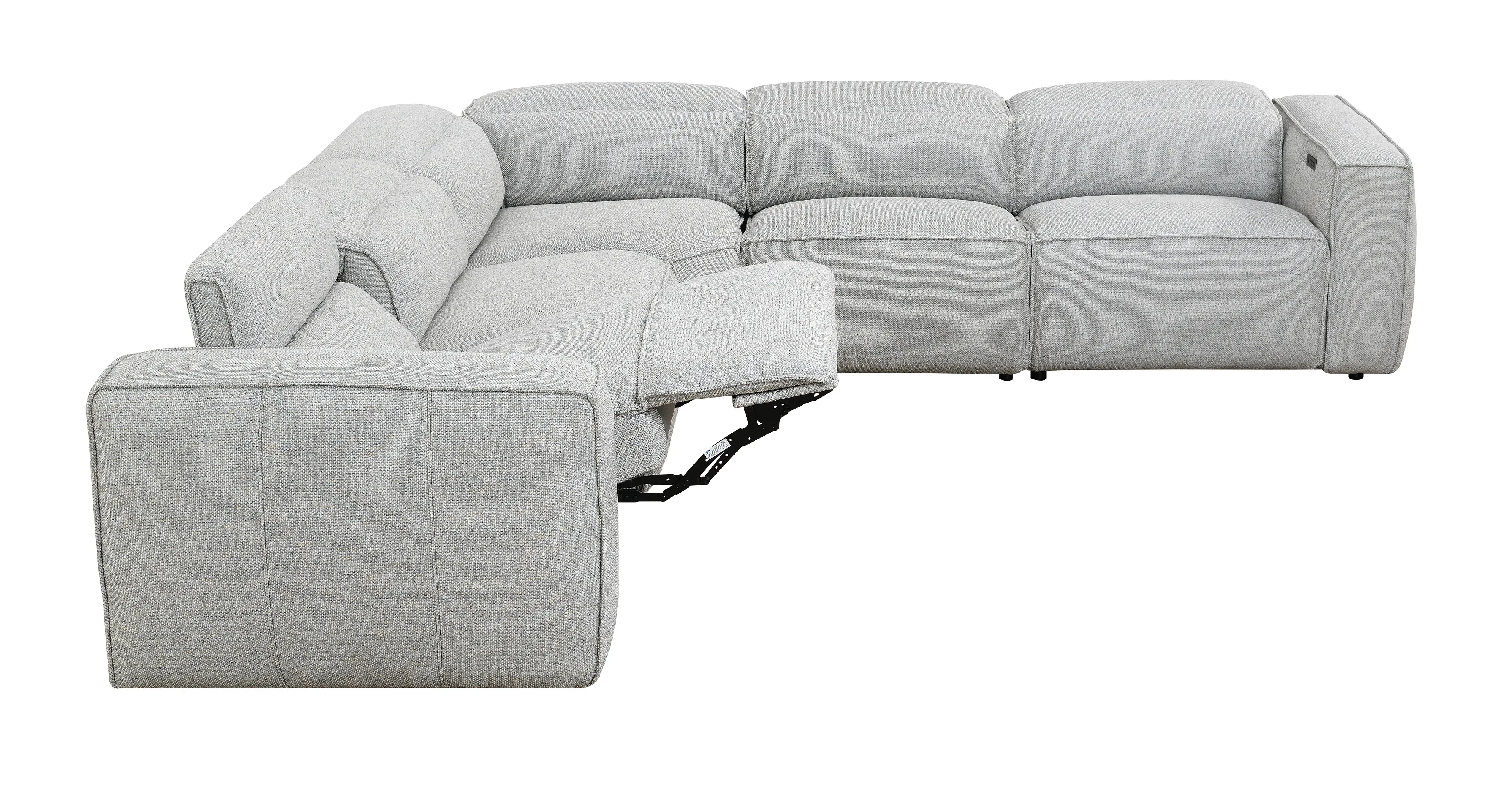 Cloud Gray 5 Piece Power Reclining Sectional with 2 Power Reclining Seats-4