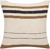 Cream Striped Throw Pillow
