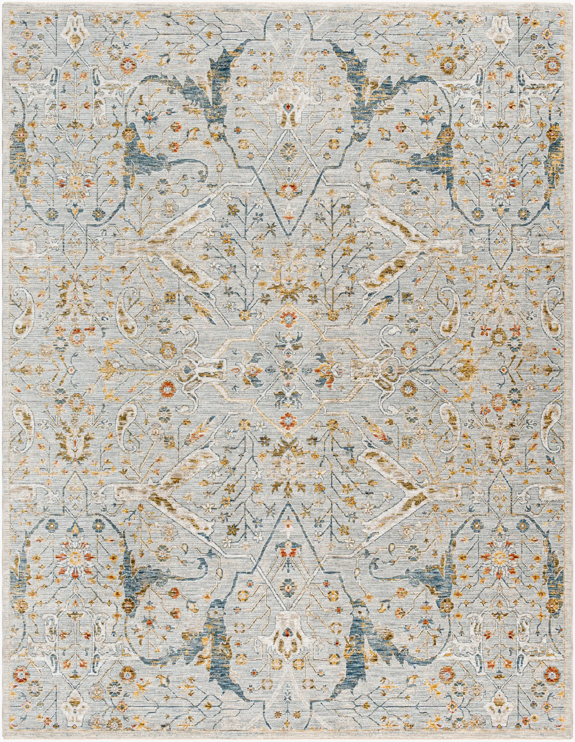 REN2301-575 Reina 5 x 8 Gray Blue Area Rug-1