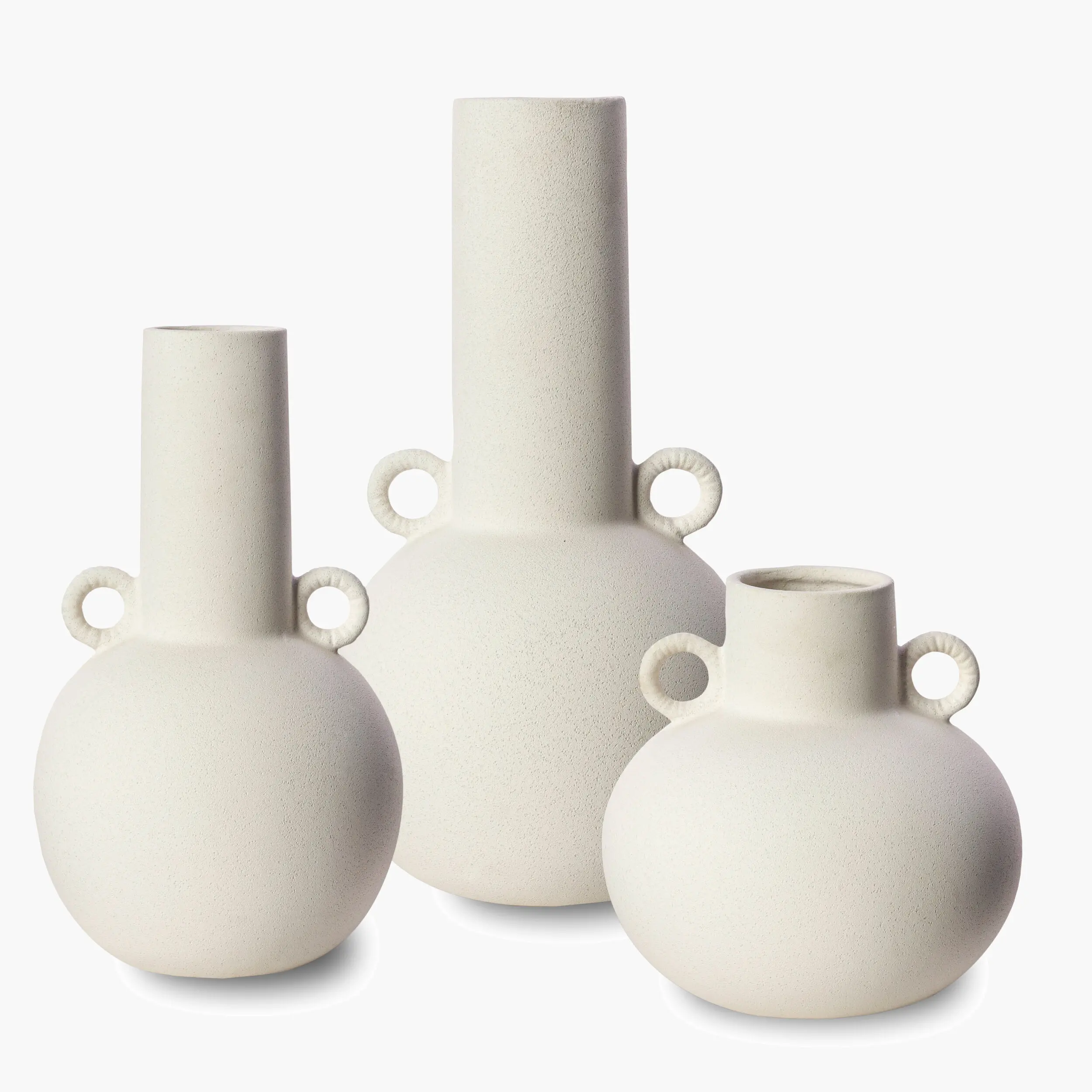 CCH002-SET Acanceh White Ceramic Vase Set of 3-1