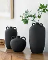 CCH003-SET Acanceh Black Ceramic Vase Set of 3