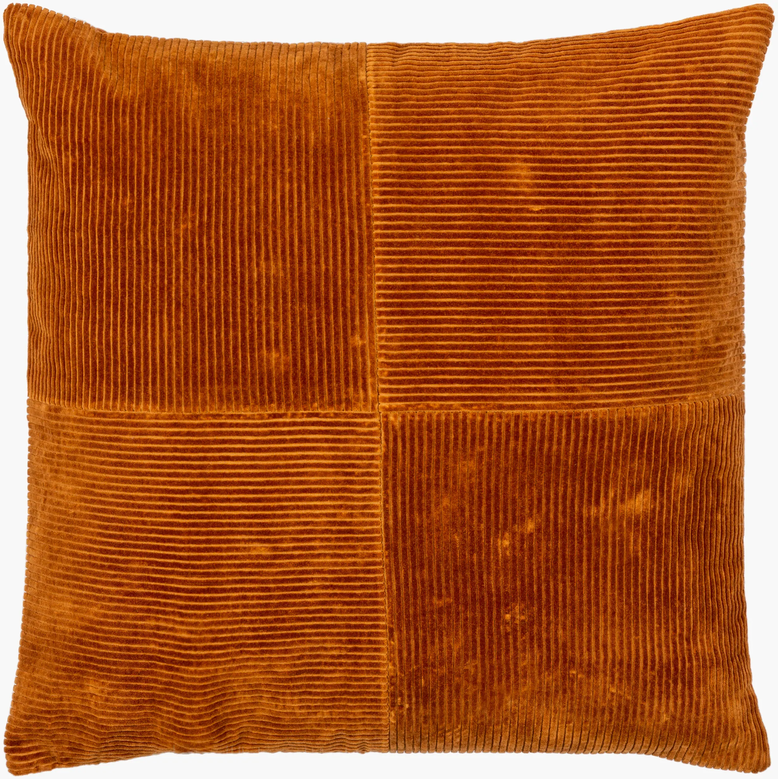 CDQ006-2222P Corduroy Quarters Rust Accent Pillow-1