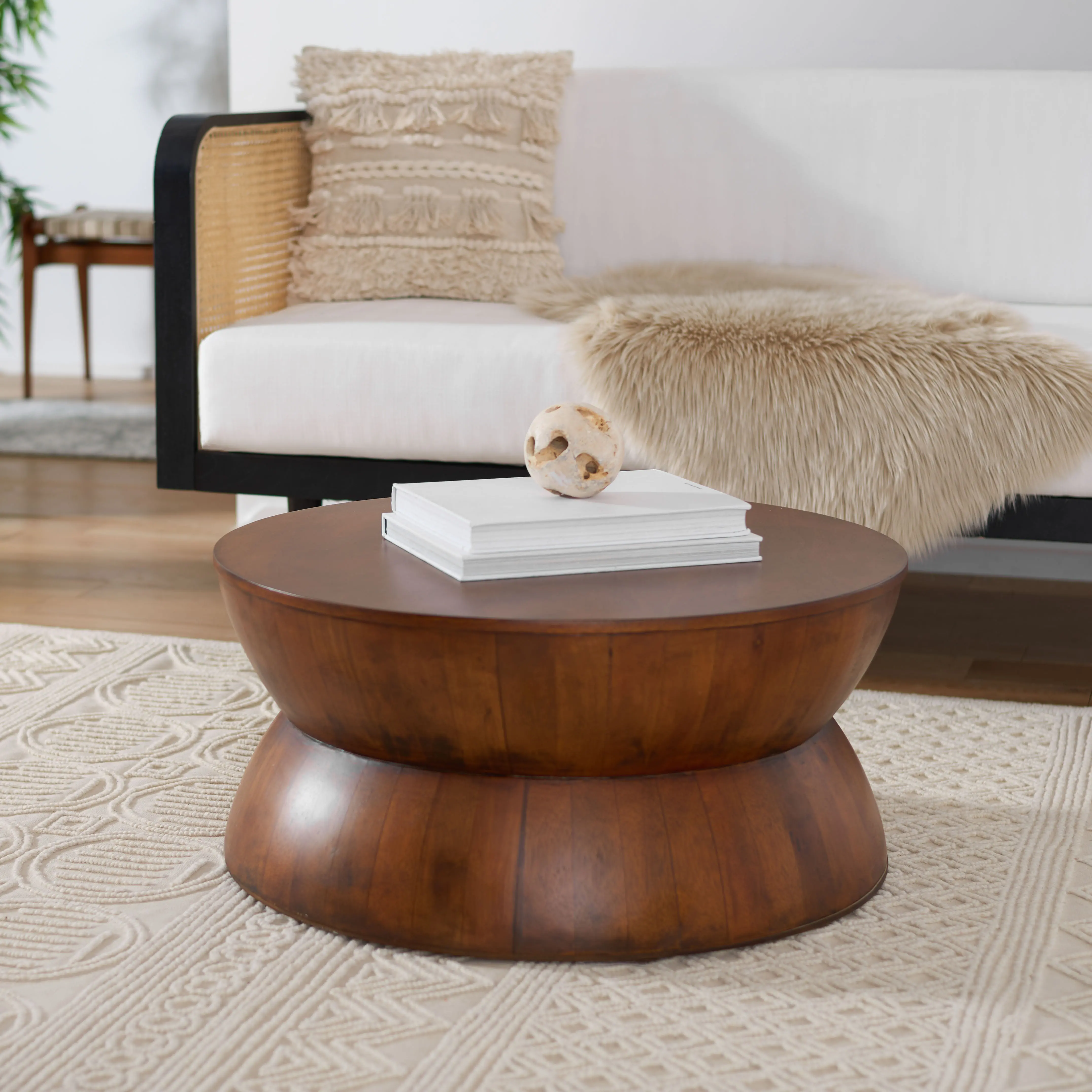 COF6601A Alecto Dark Walnut Round Coffee Table-1
