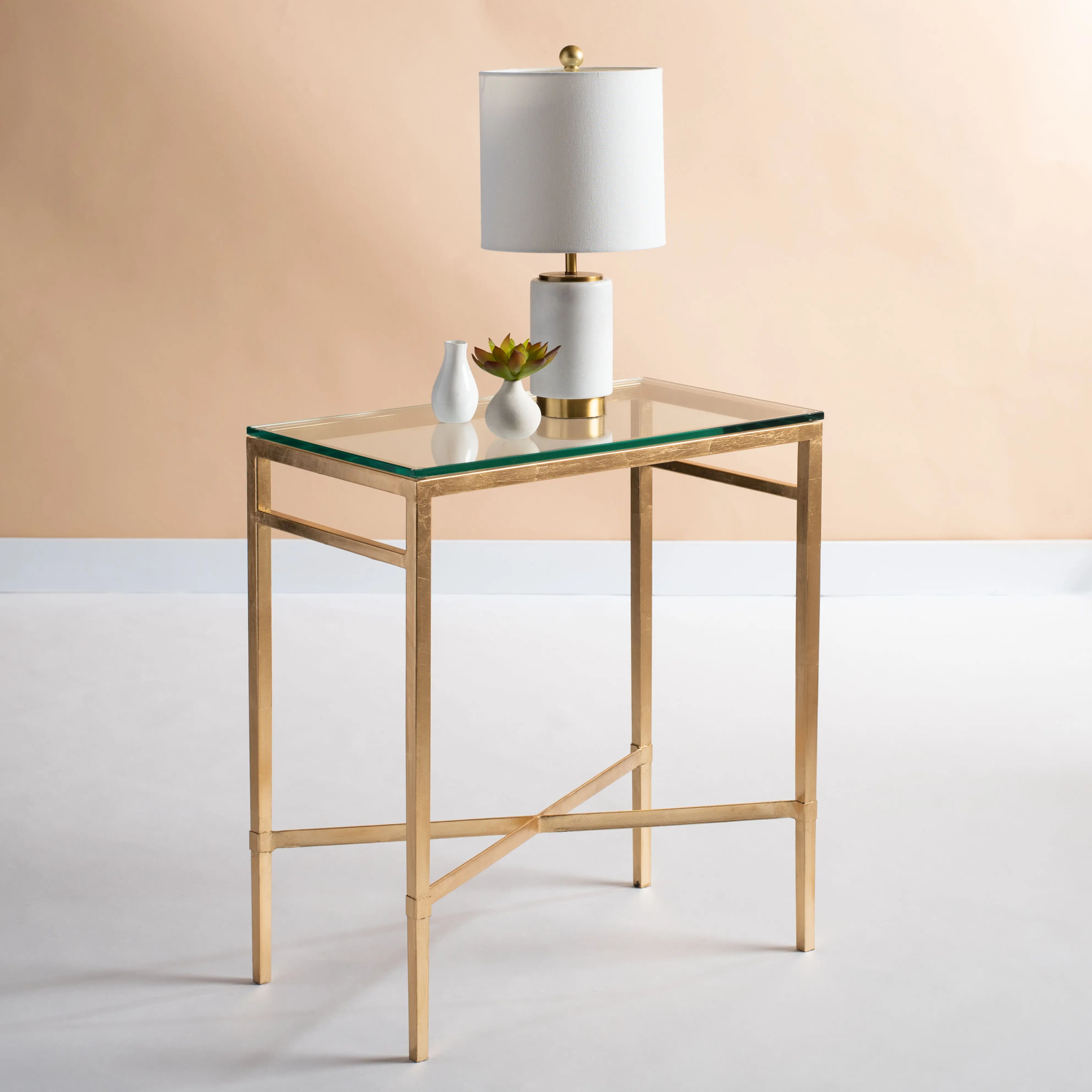 AMH8300A Viggo Gold Chairside Table-2