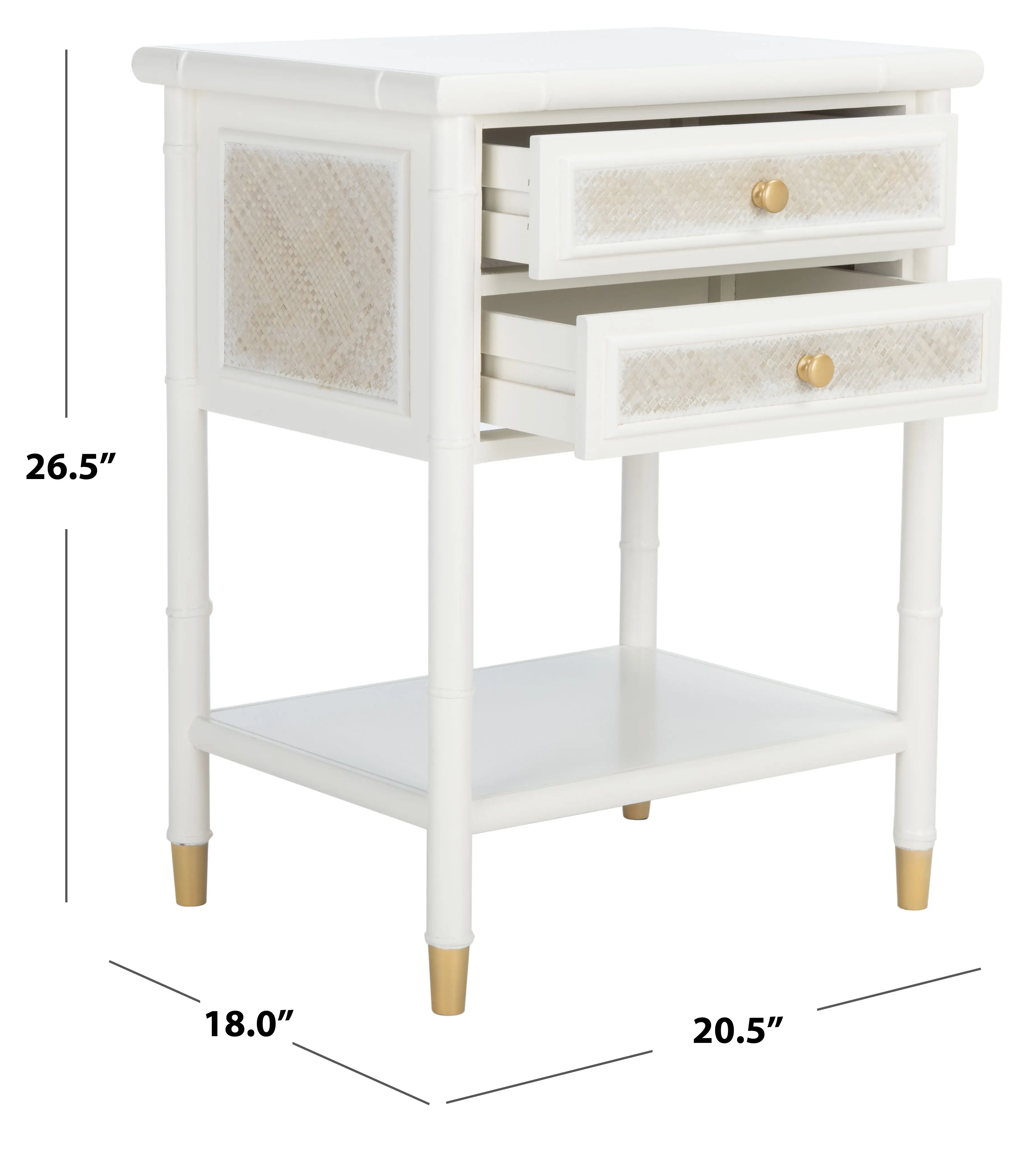 ACC6606B Ahab Two Drawer White Accent Table-12