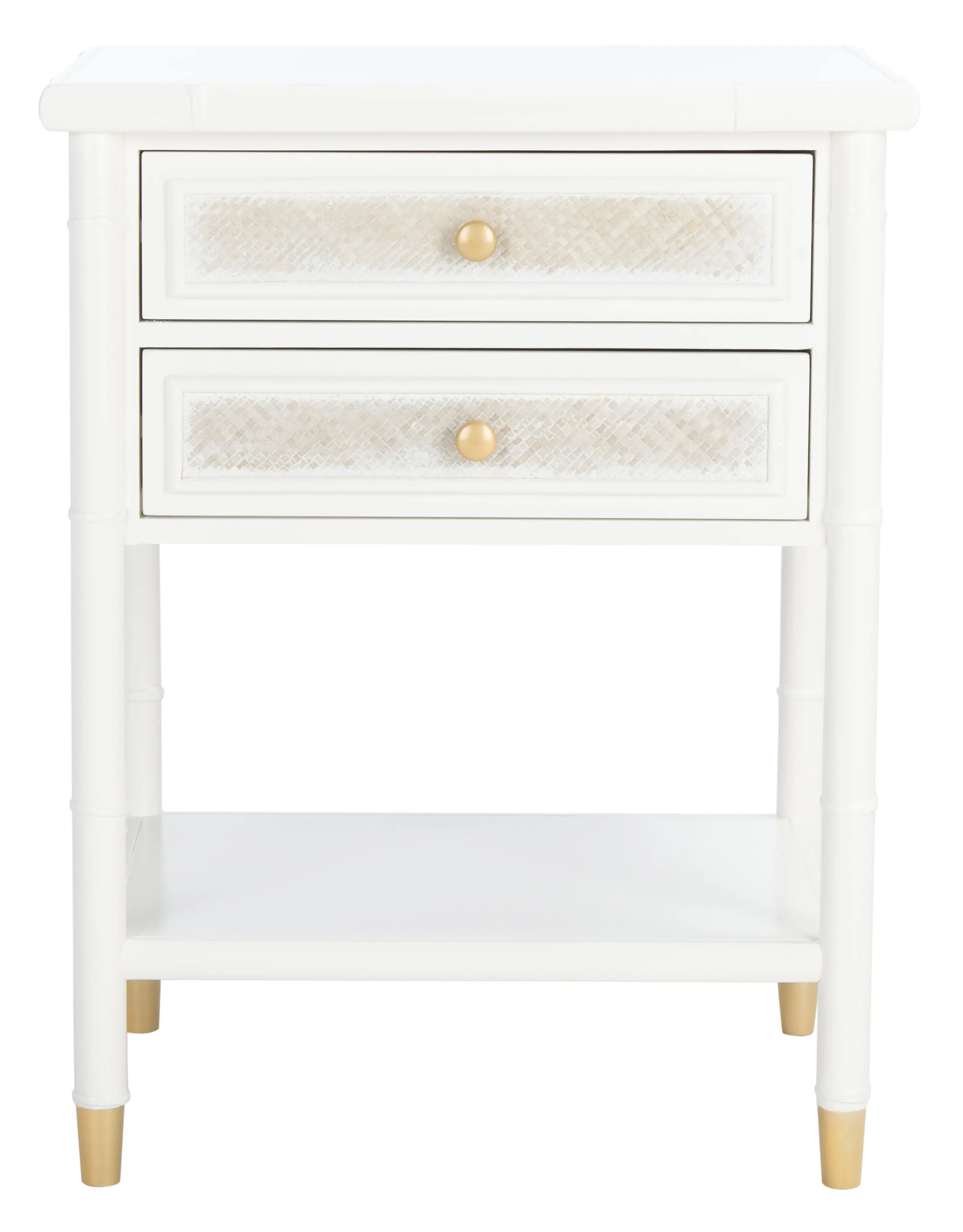 ACC6606B Ahab Two Drawer White Accent Table-1