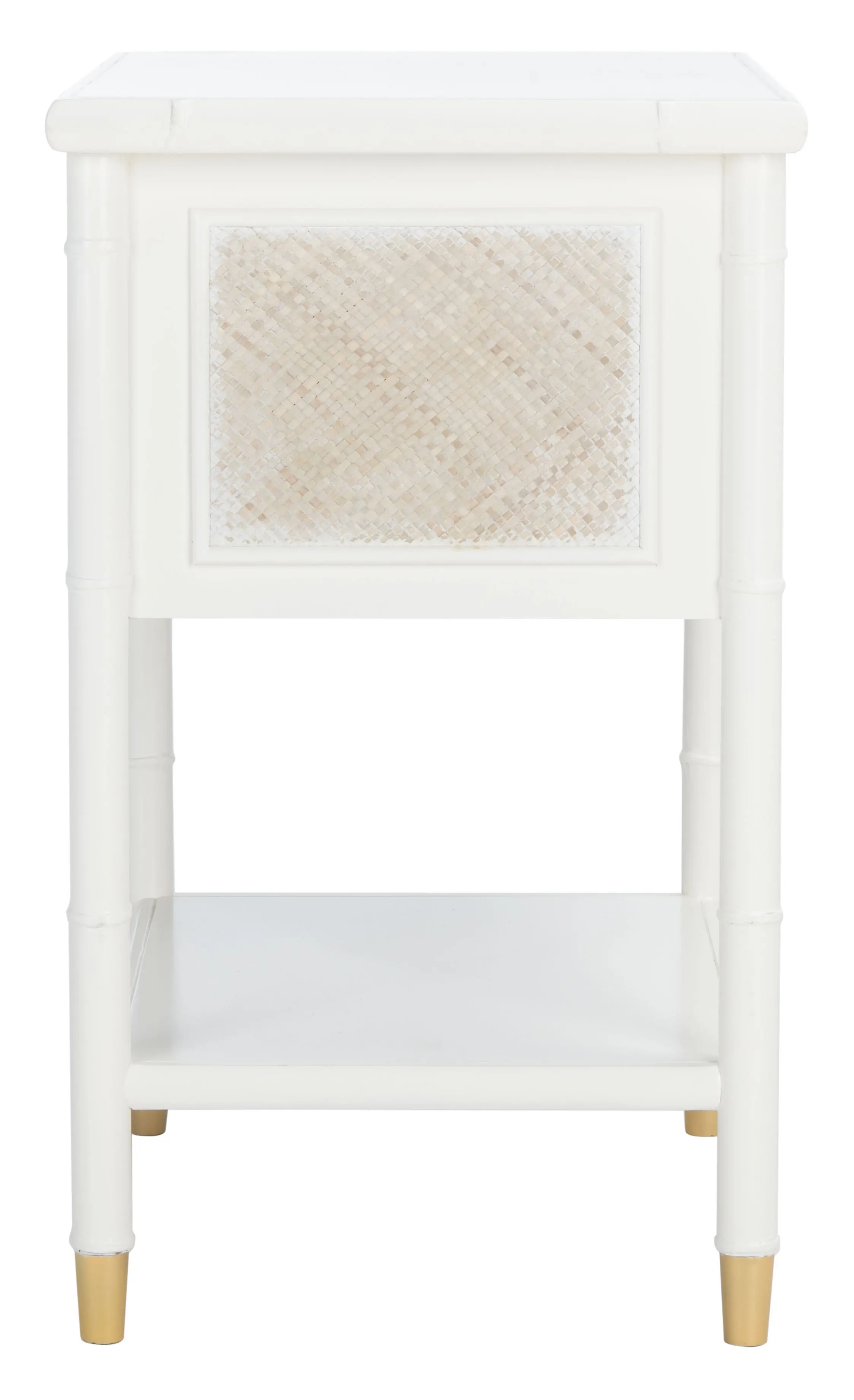 ACC6606B Ahab Two Drawer White Accent Table-4