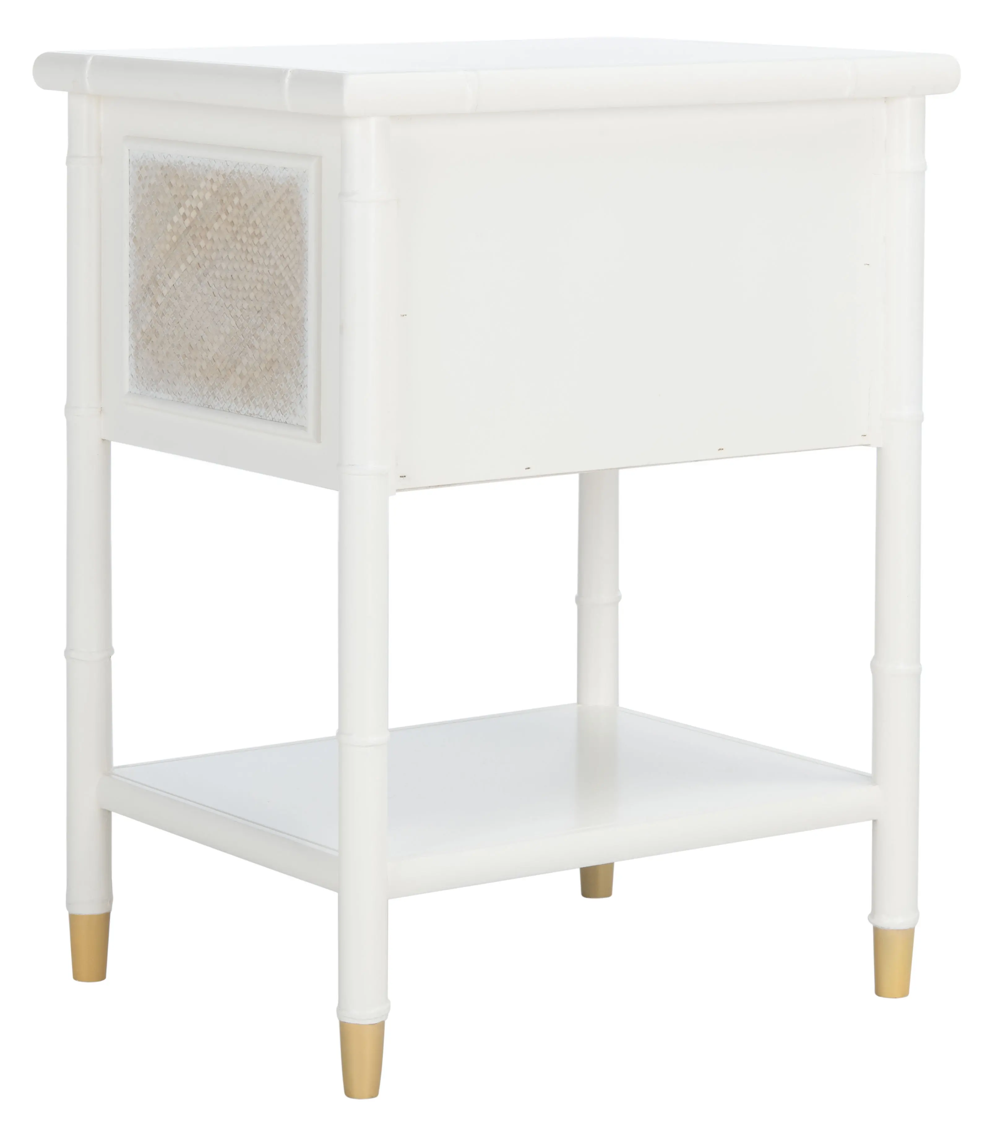 ACC6606B Ahab Two Drawer White Accent Table-5