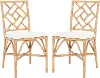 ACH6509B-SET2 Bhumi Bamboo Honey Accent Chair with Cushion - Set of 2