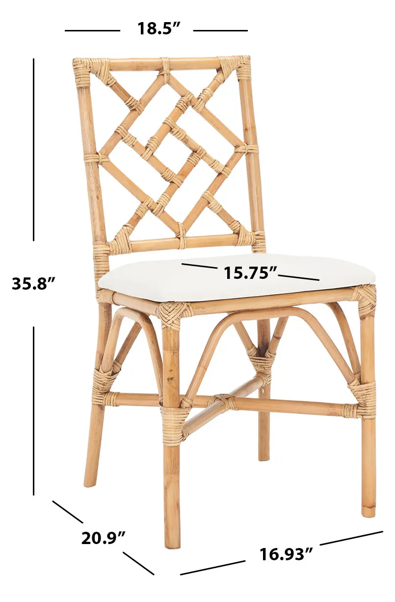ACH6509B-SET2 Bhumi Bamboo Honey Accent Chair with Cushion - Set of 2-8
